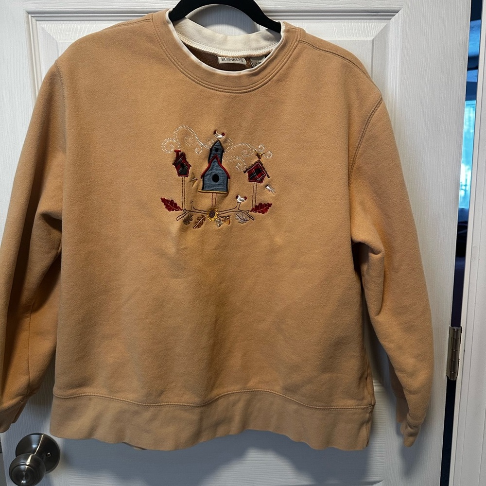 Vintage Cottagecore 90’s Embroidered Sweatshirt - Women’s Size XL